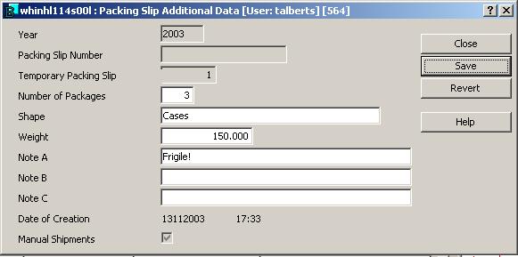 From this session, the user can select the preliminary/final delivery note and add/modify additional data, as