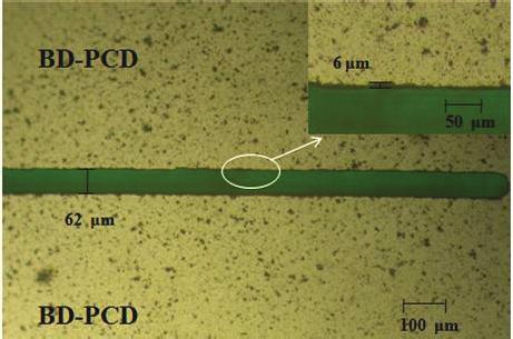 6 BD-PCD slit and thermal damaged layer produced by micro wire-edm using (a)