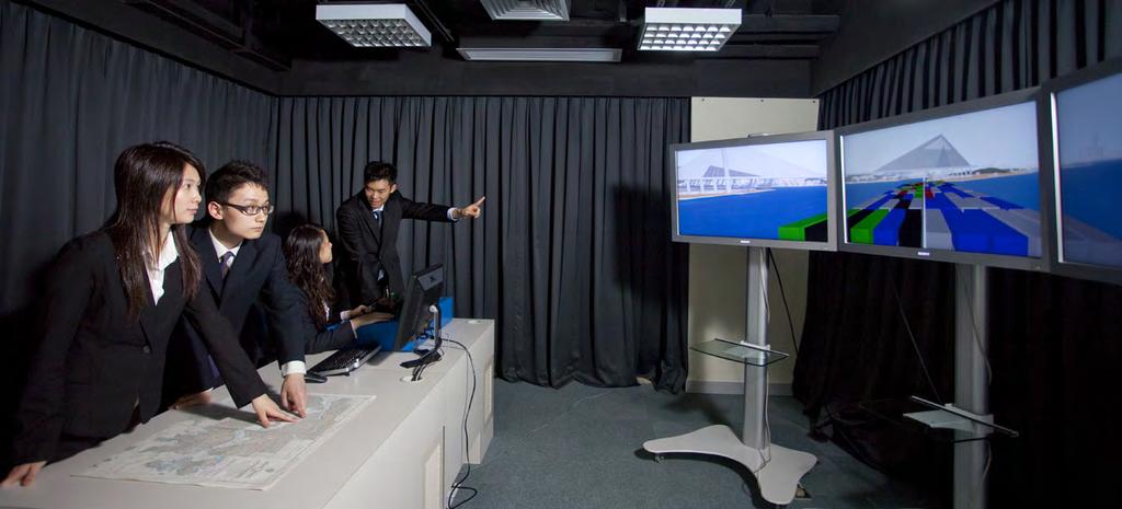 Marine Simulation Laboratory The laboratory, with the projection of realistic visuals on a plasma display and the installation of a set of