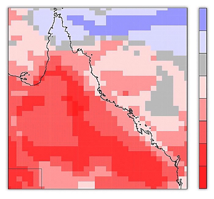 Results averaged over 12 climate models indicate Queensland may experience up to 15% less rainfall by 2030 and up to 40%