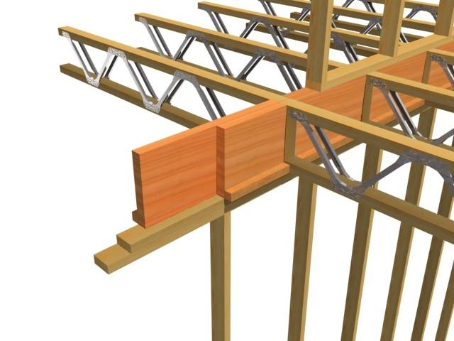 Plasterboard noggins either side Figure 31: Continuous Posi-Joists Perpendicular to Internal Load Bearing Wall Blocking width to