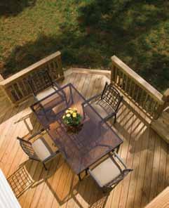 Refer to Table 5 below: Table 5: Recommended Spacing between Treated Southern Pine Decking Boards - 2x6 or 5/4 x6 Nominal Width at Installation