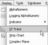 3 Select Display > XY Trace and place an XY Trace object to the right of the function generator.