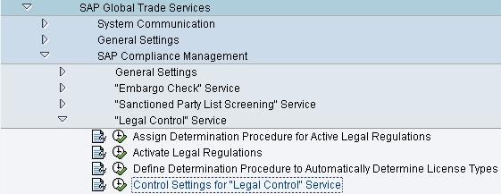 Settings -> SAP Compliance Management -> "Legal