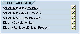 Classification/Master Data Re-Export Calculation section