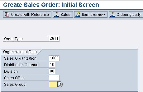 Enter data in the sales order and save