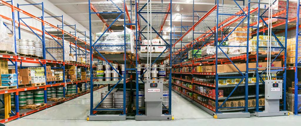 The control system interfaces with the aisle safety devices to ensure that operators control the movement of the mobile bases efficiently.
