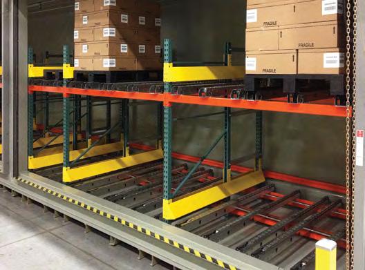 space No incline needed means no wasted vertical space Easier truck operations minimizes structural rack wear Product can be stored regardless of