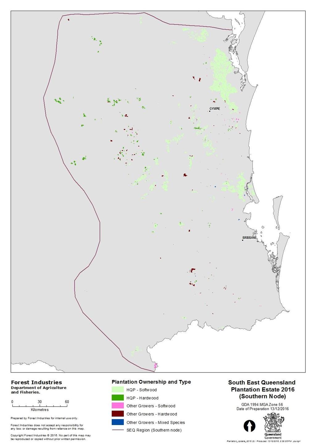 Figure 4 South East Queensland Plantation Estate 2016 (Southern Node) Queensland s