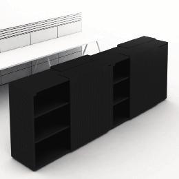 Equipe offers an array of storage solutions, facilitating its application in a
