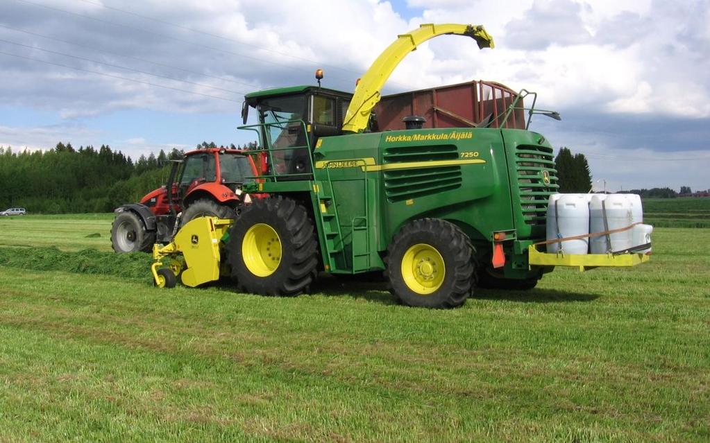 In Finland cows are eating good quality silage ensiled with additives Nearly half of the dry matter eaten by dairy cows comes from grass silage 85 % of the silages are