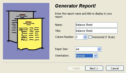 8.7 Report Generator If your company needs a different report from the existing report format in Zahir Accounting, then you could create the report by using generator report facility.