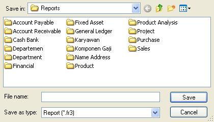 After finish designing report, the next step is to save the report designed.
