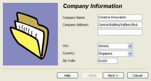 Fill in any information needed, at least your company name and click Next button to go to next windows: Select the period month starting your company uses Zahir program, for example January 2010.