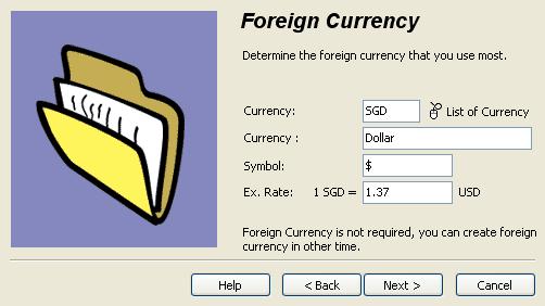 Select foreign currency generally used at your company.