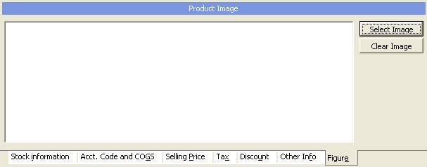 Tips: Press to insert product data picture by selecting the picture box Press to delete the