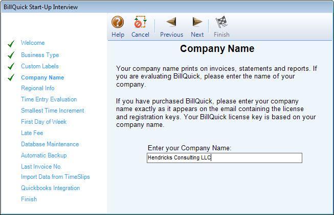 Initial Integration company database. You do not need them because items will transfer from MYOB into BillQuick. Click the Next button twice to bypass the Activity Codes panel. 5.