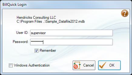 From the File menu, select Login. For User ID, type supervisor (without quotes), then for password, type supervisor (without quotes).