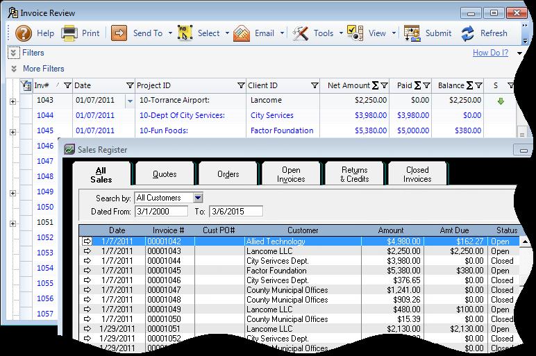 Quick Check For summary checking, in MYOB select the Activity Slip Detail report from the Reports menu, Index to Reports, Time Billing.