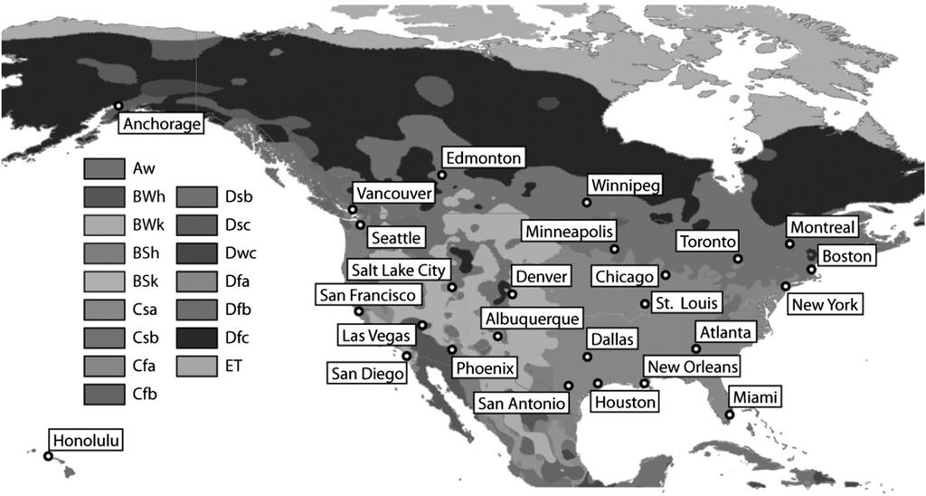 100 W E A T H E R, C L I M A T E, A N D S O C I E T Y VOLUME 5 FIG. 1. Climate zones and selected climate stations in Canada and the United States.