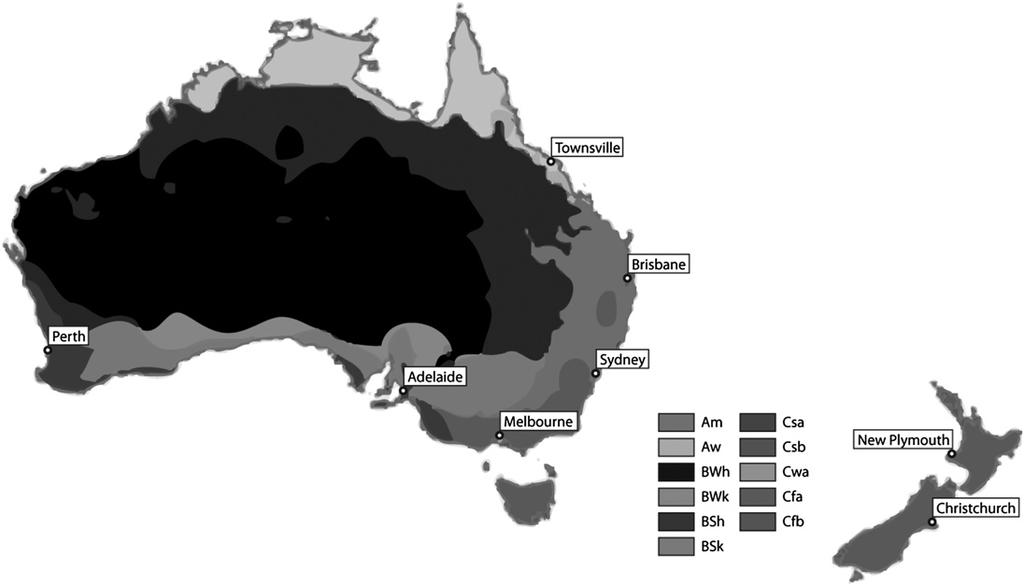 APRIL 2013 J A H N 103 FIG. 4. Climate zones and selected climate stations in Australia and New Zealand.