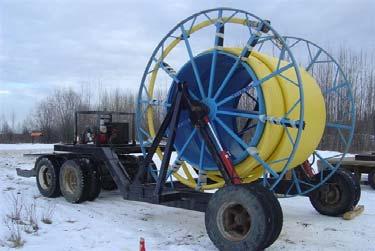 The most common types of reel support structures include: Installation Trailers A-Frames/Sleds Jack Stands Installation trailers are the preferred method in that they minimize set up