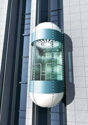 Application range available with KONE MonoSpace platform Travel: 75 m, 24 floors Load: