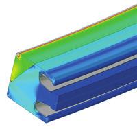Virtual Prototyping using Finite Element Analysis Double-cavity FlexiSeal with helicoil springs and triangular back-up ring: Von Mises stress after installation.