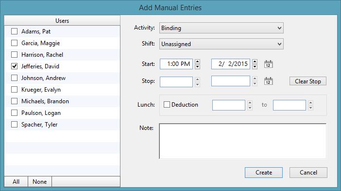 Adding manual entries Sometimes you ll need to record timecard entries manually, like to give a worker credit for