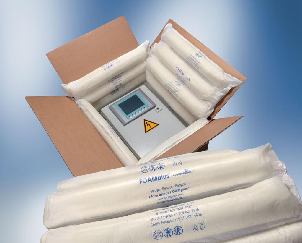 polyurethane foam FOAMplus Tubes are produced using the foam-in-bag system FOAMplus Bag Packer 2 The length of the cushion chain as