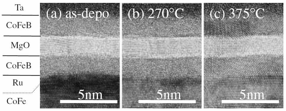 Due to the inability of depositing single crystalline layers through magnetron sputtering, amorphous CoFeB electrodes are extensively studied as a promising candidate for high TMR MTJ s.