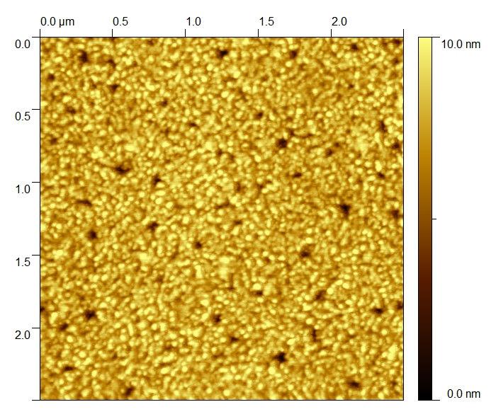 Figure 4.11: AFM image of a thin Cu layer deposited on MgO. A clear island formation is observed. After several attempts, an Al capping layer was selected.