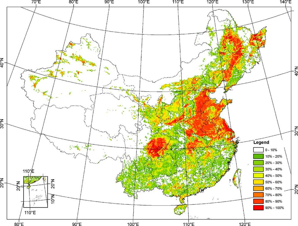 J. Liu et al. / Remote Sensing of Environment 98 (2005) 442 456 449 Most of the paddy land in China was distributed in South China, e.g., 59.5% in Central and South-East regions and 23.