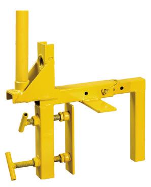 Allows attachment to steel I-beam without welding or drilling.