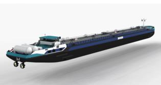 55 m Propulsion: 2 dual-fuel Wärtsilä 6L20DF, 900 kw Bunker capacity (LNG): 60 m 3 (gross) LNG tank: Vacuum-insulated double-wall LNG fuelled retrofitted pressurised tank IMO type C container