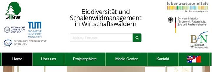 Figure 2: Recent information about the BioWild Project are now available under www.biowildprojekt.de. The homepage is also optimized for mobile use.