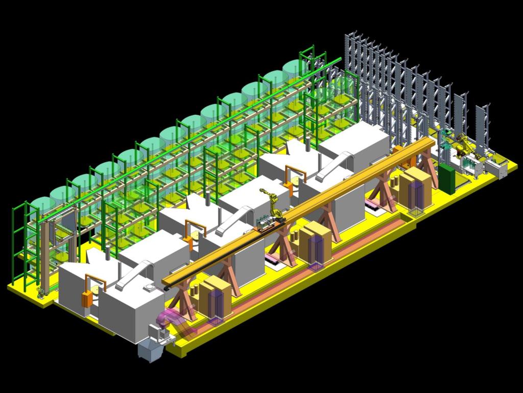 FMS: Rile flexible manufacturing system Automation of work pieces (pallets) and tools Can also be used as individual modules Work piece loading station and central measuring station Flexible pallet
