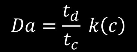 Definition of the Damköhler-Number t d : characteristic transfer time t c : characteristic