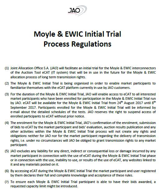 Appendix B: Sample trial governance Below is the governance that will apply for the Moyle & EWIC initial trial.