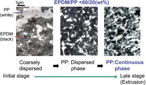 &14 &15 &16 &14 Temporal changes in the phase structure of the EPDM/PP blends during the dynamic devulcanization and dynamic vulcanization &15 Elongation-retraction property of TPE Besed on EPDM