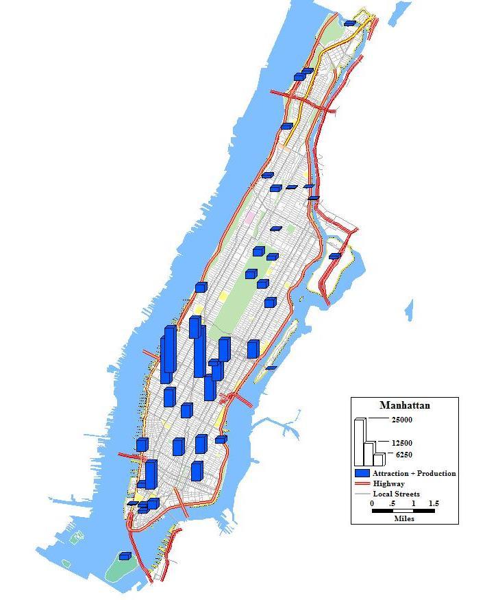 Large Traffic Generators 10 In Manhattan: - 80 buildings