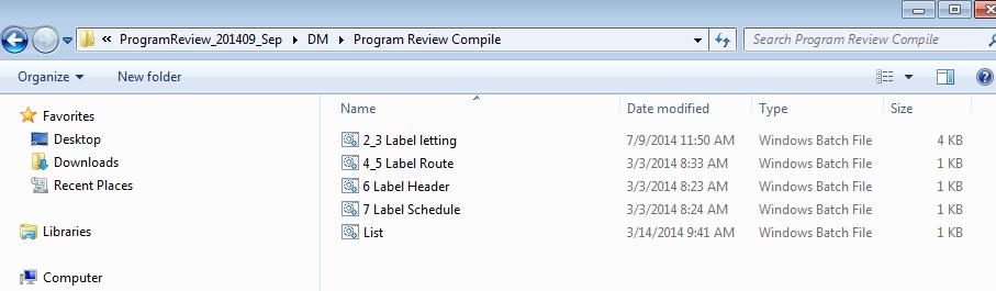 In each district folder, create four folders: P6 Schedules, PPMS Headers, Program Review Compile, and Re-named pdfs. 2.