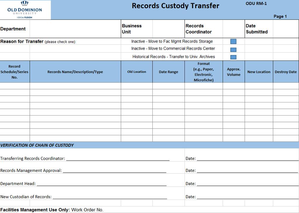 Records Custody