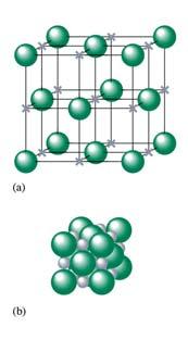 spheres in an adjacent layer (c) The octahedral hole formed by six spheres in two adjacent layers Figure 106: (a) The location (X) of a tetrahedral hole in the face-centered cubic unit cell (b) One