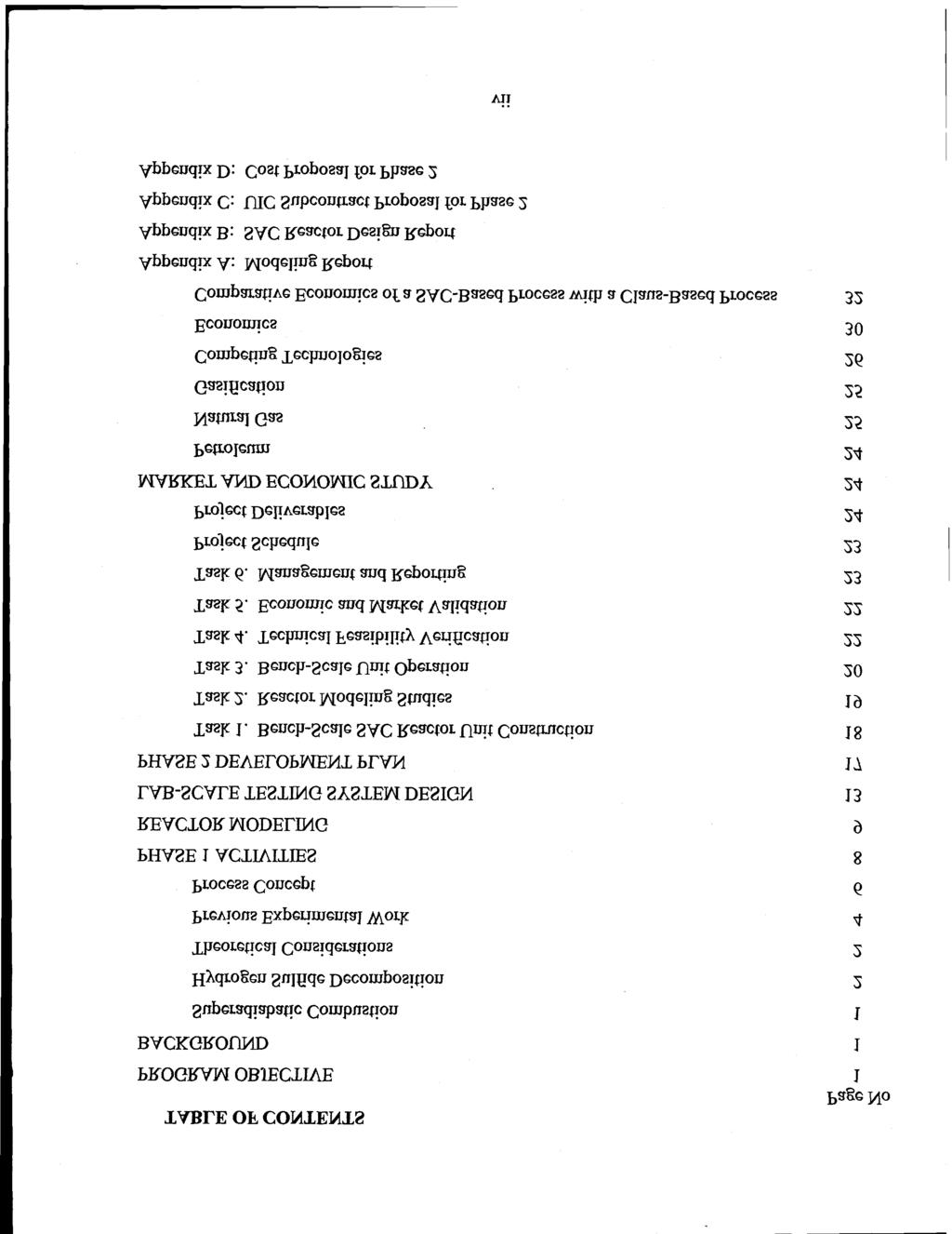 TABLE OF CONTENTS PROGRAM OBJECTIVE BACKGROUND Superadiabatic Combustion Hydrogen Sulfide Decomposition Theoretical Considerations Previous Experimental Work Process Concept PHASE 1 ACTIVITIES