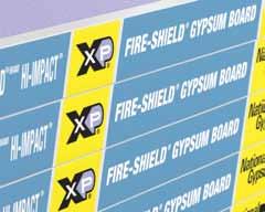 multi-layered applications requiring a fire-rated assembly. XP Fire-Shield consists of a mold-, mildew-, moistureand fire-resistant gypsum core with a specially designed PURPLE paper.