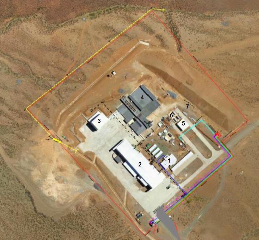 3 PROCESS DESCRIPTION 3.1 Site The proposed SKA facility near Carnarvon would consist of storage vessels, offices, workshops, warehouses and hazardous chemical installations, as shown in Figure 3-1.