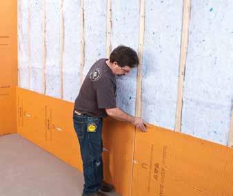 Showers Walls Using KERDI-BOARD to build walls over stud framing in wet areas is an efficient alternative to using gypsum board.