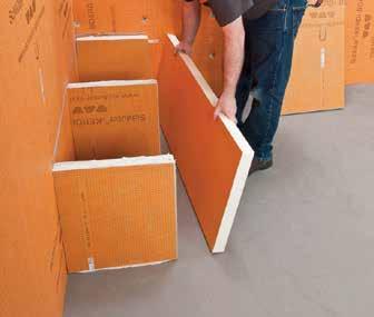 KERDI-BOARD can be installed both vertically and horizontally using the screws and washers in our hardware assortment.