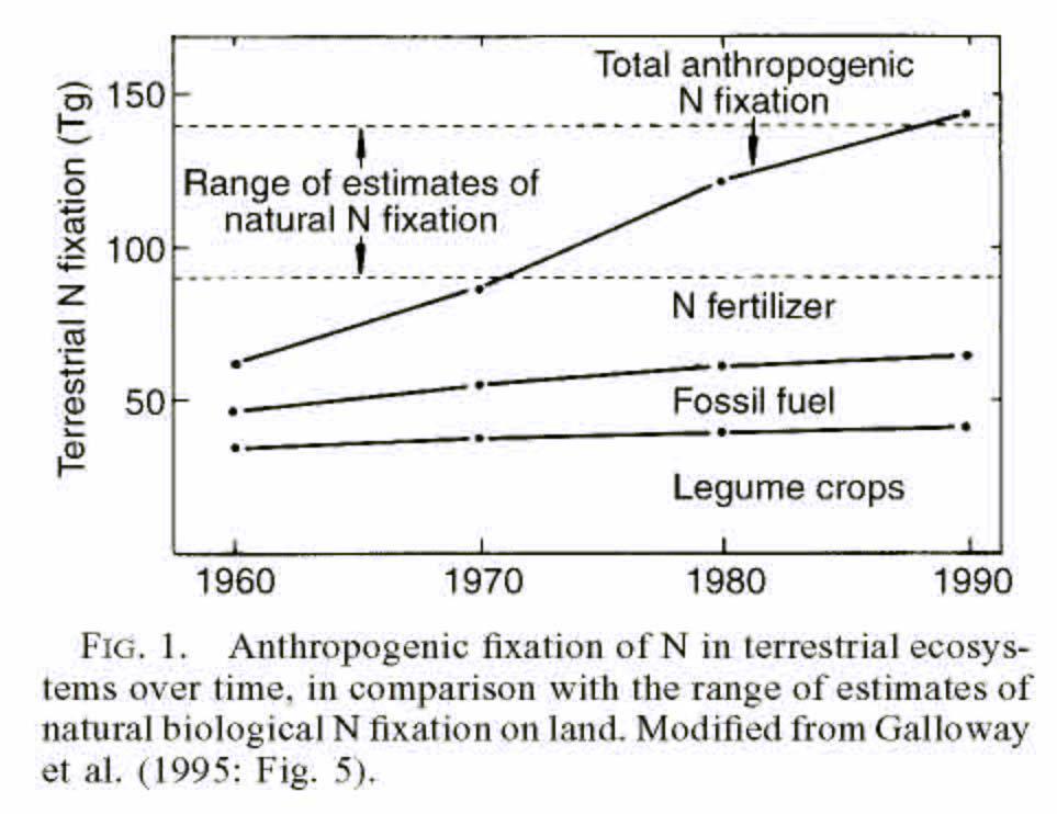 Anthropogenic Alteration to the N Cycle The main source of alteration to the N cycle